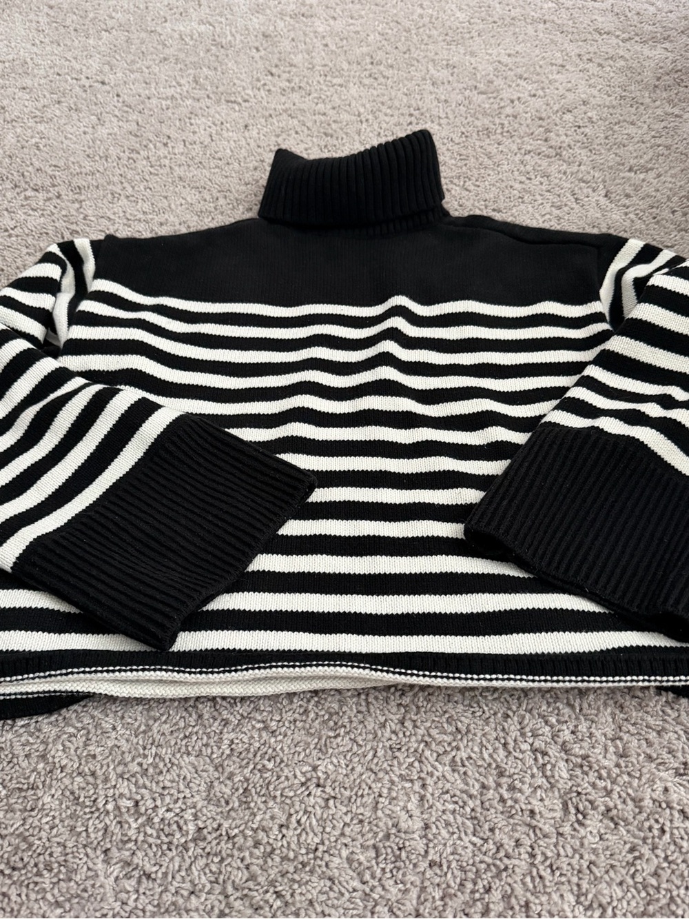 Joe's Jeans Black & White Striped Turtleneck Sweater